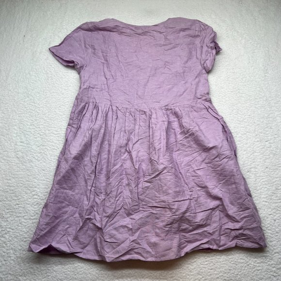 Madewell | Linen Blend Alexandra Button Front V Neck Mini Dress Lilac Lavender S - Picture 9 of 10